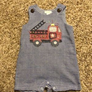Striped Firetruck romper
